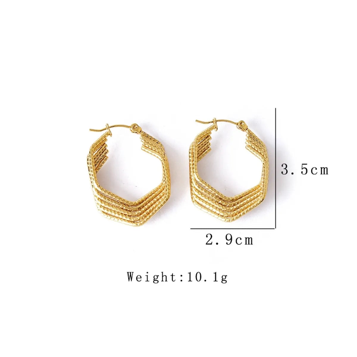 1 Pair Retro Simple Style Irregular Plating Titanium Steel Hoop Earrings