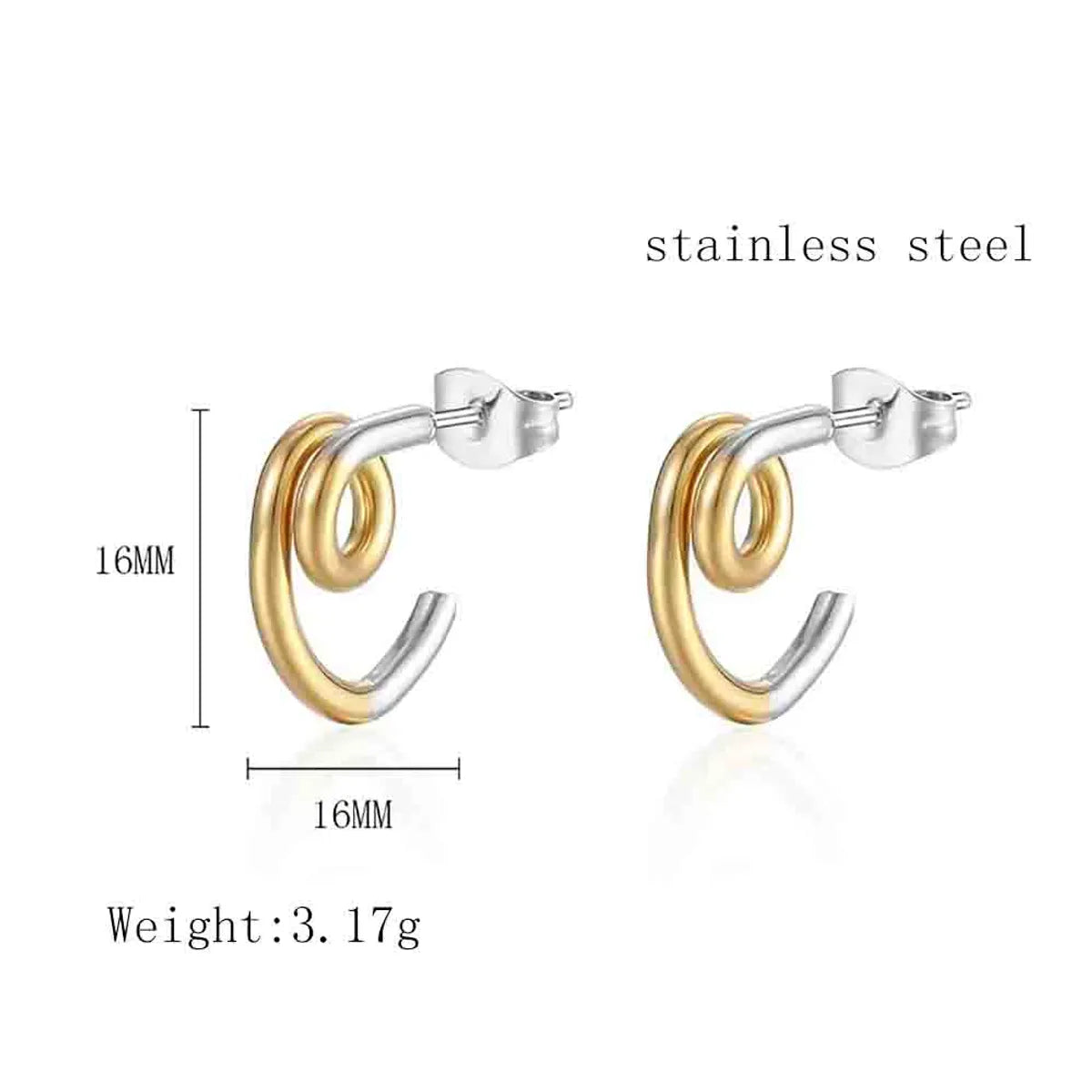 1 Pair Retro Simple Style Knot Plating Titanium Steel Ear Studs