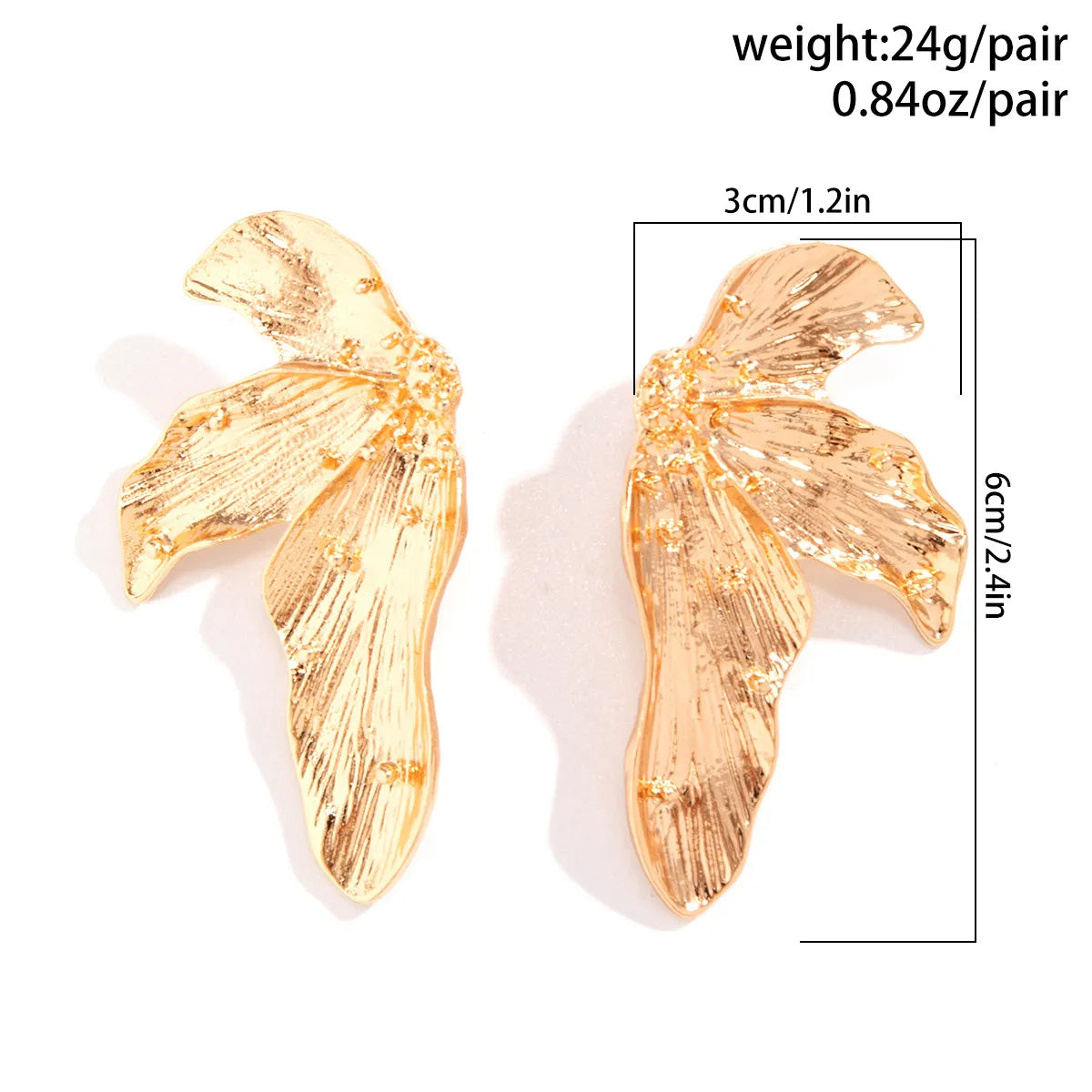 1 Pair Retro Simple Style Leaf Plating Alloy Ear Studs