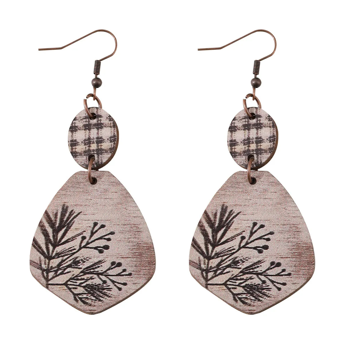 1 Pair Retro Simple Style Leaves Wood Drop Earrings