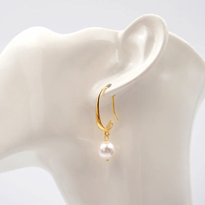 1 Pair Retro Simple Style Pearl Imitation Pearl Copper Drop Earrings