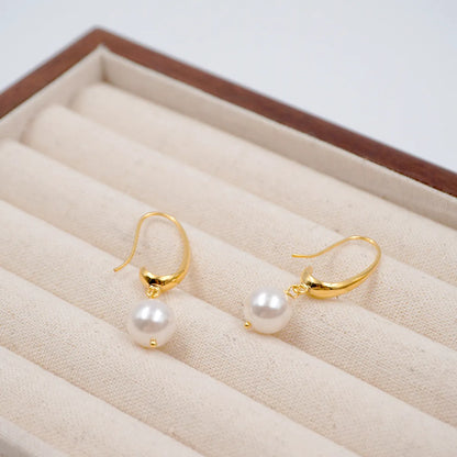 1 Pair Retro Simple Style Pearl Imitation Pearl Copper Drop Earrings