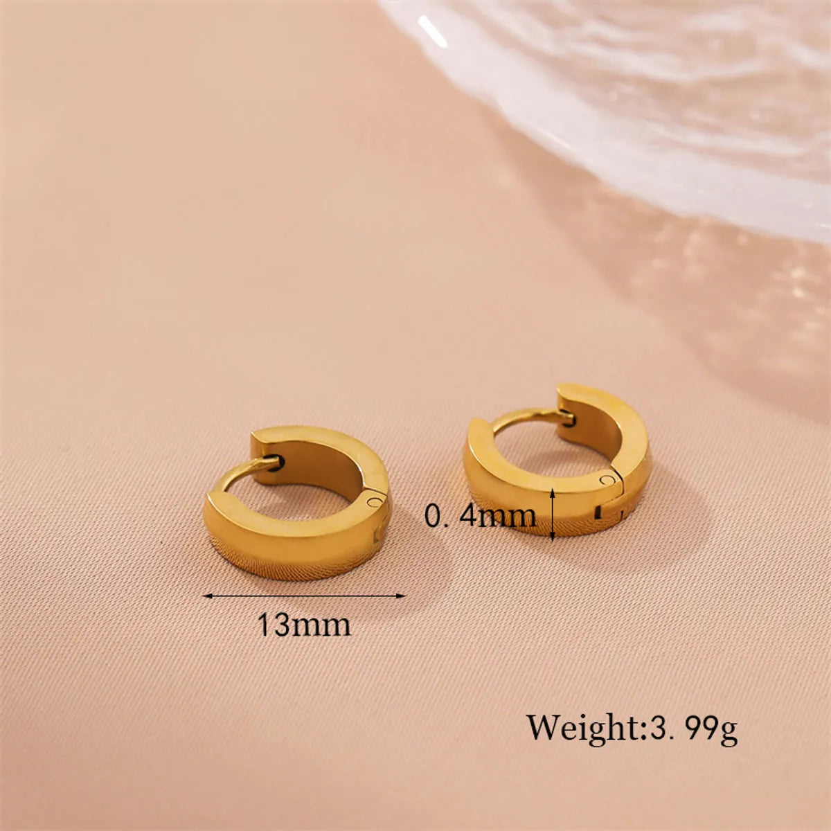 1 Pair Retro Simple Style Round Plating Stainless Steel 18k Gold Plated Earrings