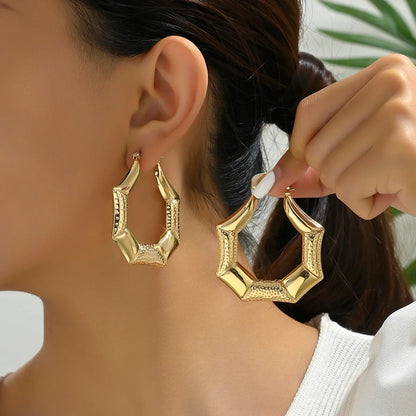 1 Pair Retro Simple Style Solid Color Ferroalloy Earrings