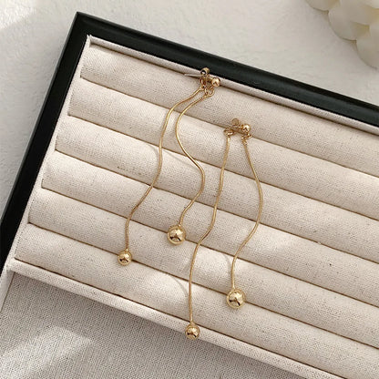 1 Pair Retro Simple Style Solid Color Plating Alloy Gold Plated Drop Earrings