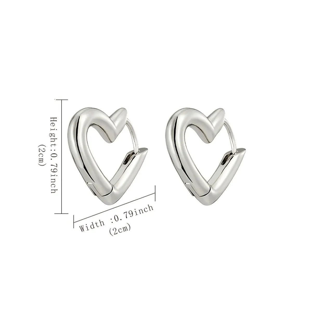 1 Pair Retro Simple Style Square Heart Shape Plating Copper Earrings Ear Studs