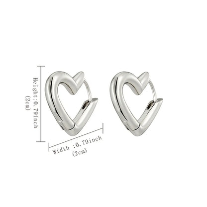 1 Pair Retro Simple Style Square Heart Shape Plating Copper Earrings Ear Studs