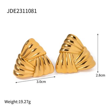 1 Pair Retro Simple Style Triangle Plating Stainless Steel Ear Studs