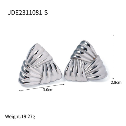 1 Pair Retro Simple Style Triangle Plating Stainless Steel Ear Studs