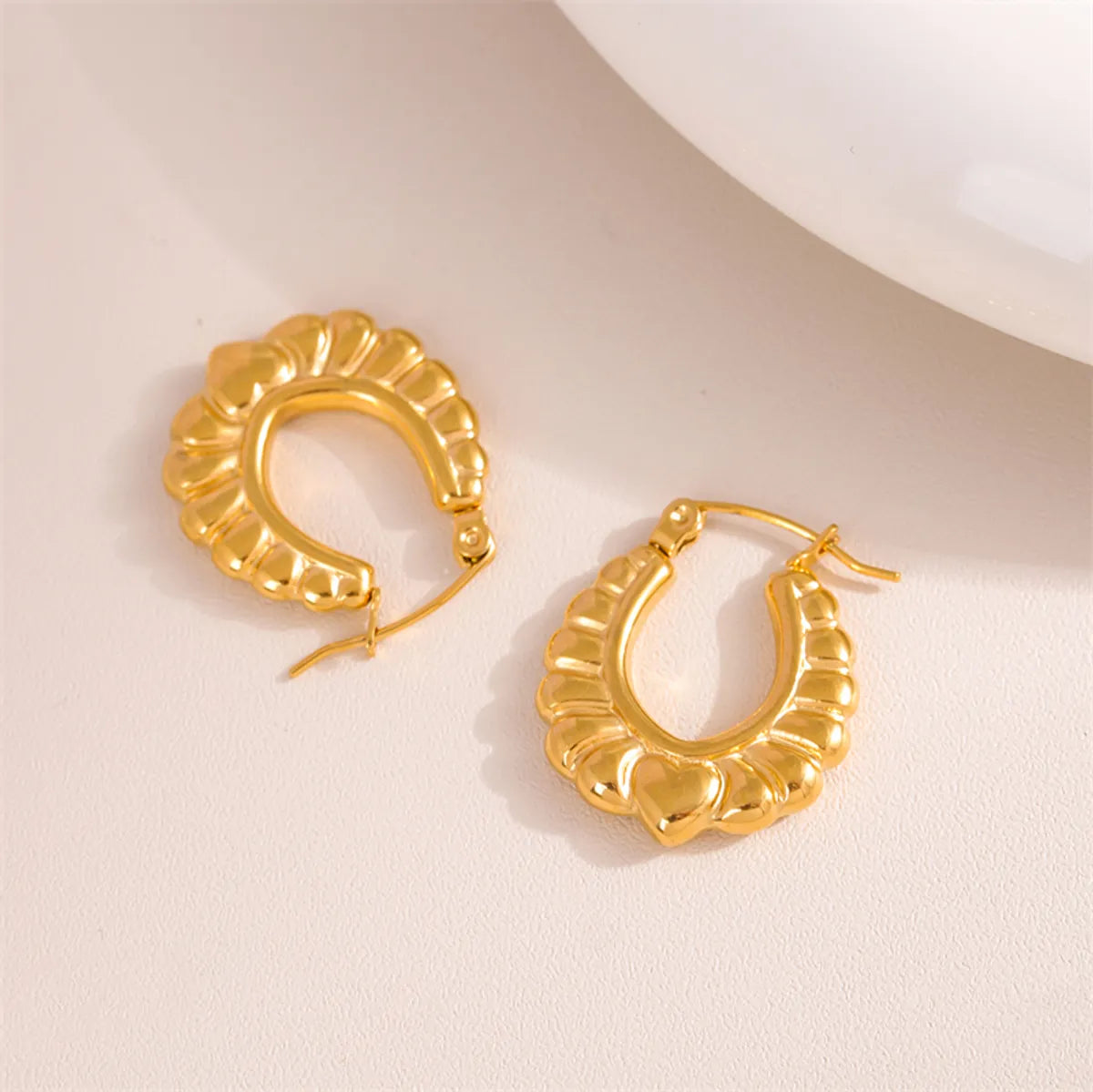 1 Pair Retro Simple Style U Shape Plating Stainless Steel 18k Gold Plated Earrings