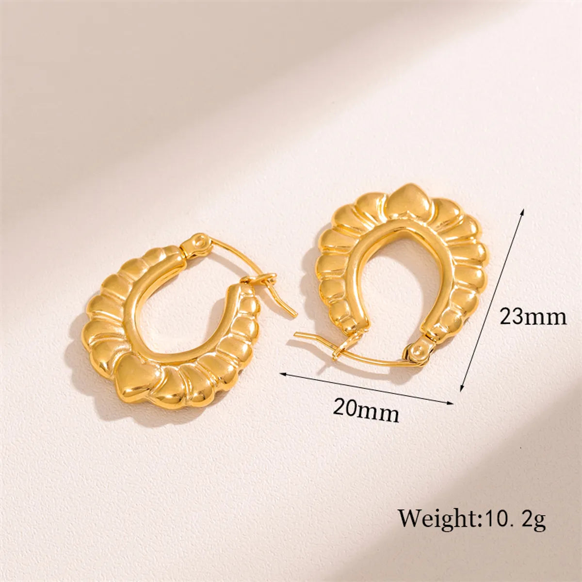 1 Pair Retro Simple Style U Shape Plating Stainless Steel 18k Gold Plated Earrings