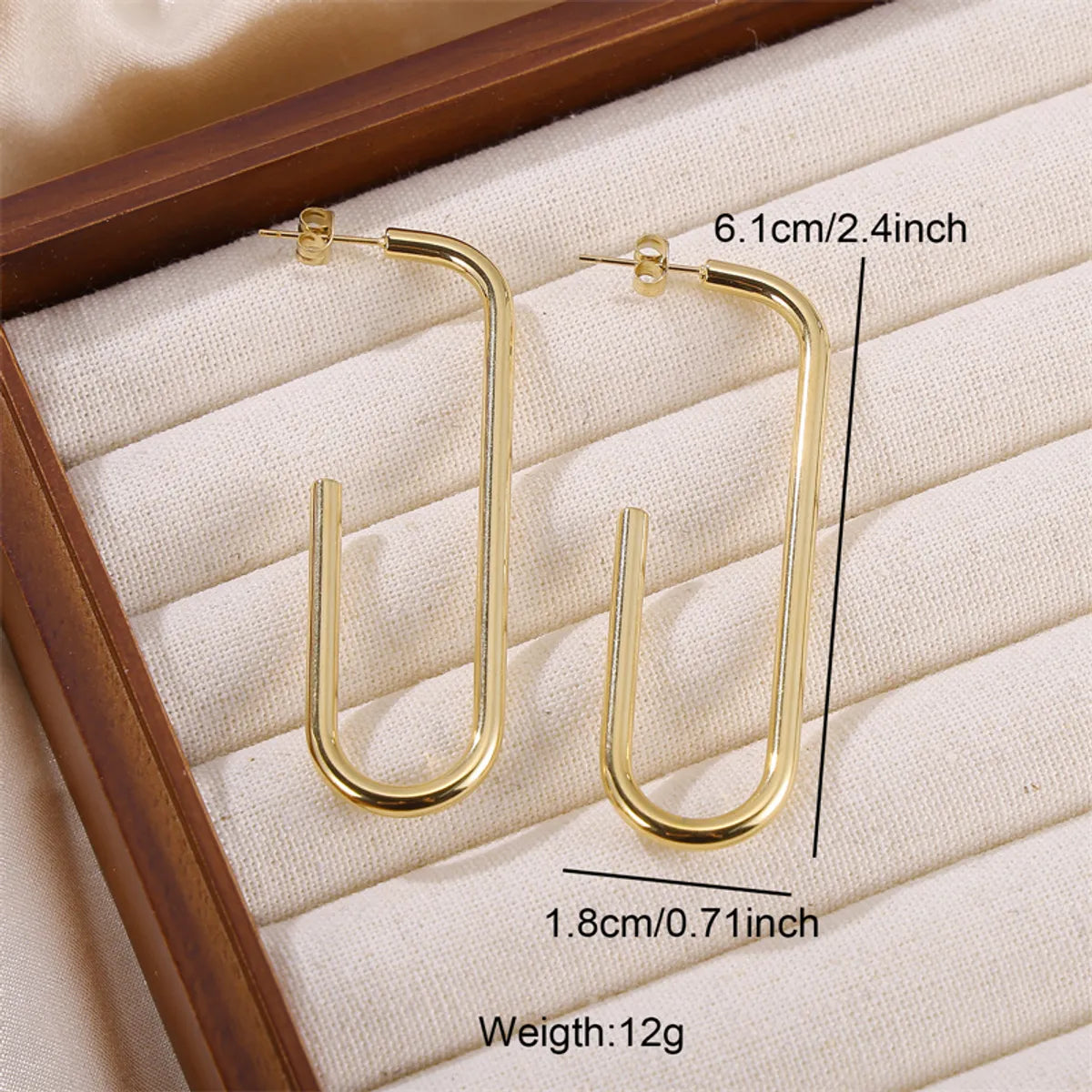 1 Pair Retro Simple Style U Shape Stainless Steel Earrings