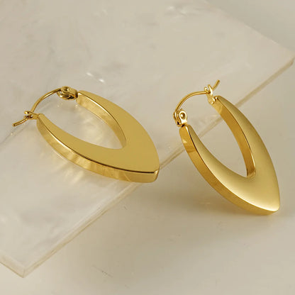 1 Pair Retro Simple Style U Shape Stainless Steel Plating 18k Gold Plated Hoop Earrings