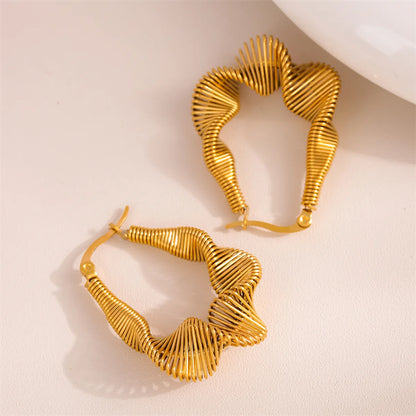 1 Pair Retro Simple Style U Shape Twist Plating Stainless Steel 18k Gold Plated Earrings