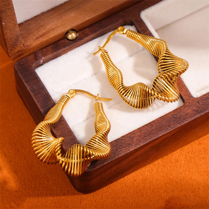 1 Pair Retro Simple Style U Shape Twist Plating Stainless Steel 18k Gold Plated Earrings