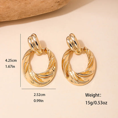 1 Pair Retro Solid Color Alloy Zinc Drop Earrings