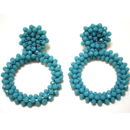 1 Pair Retro Solid Color Beaded Seed Bead Earrings