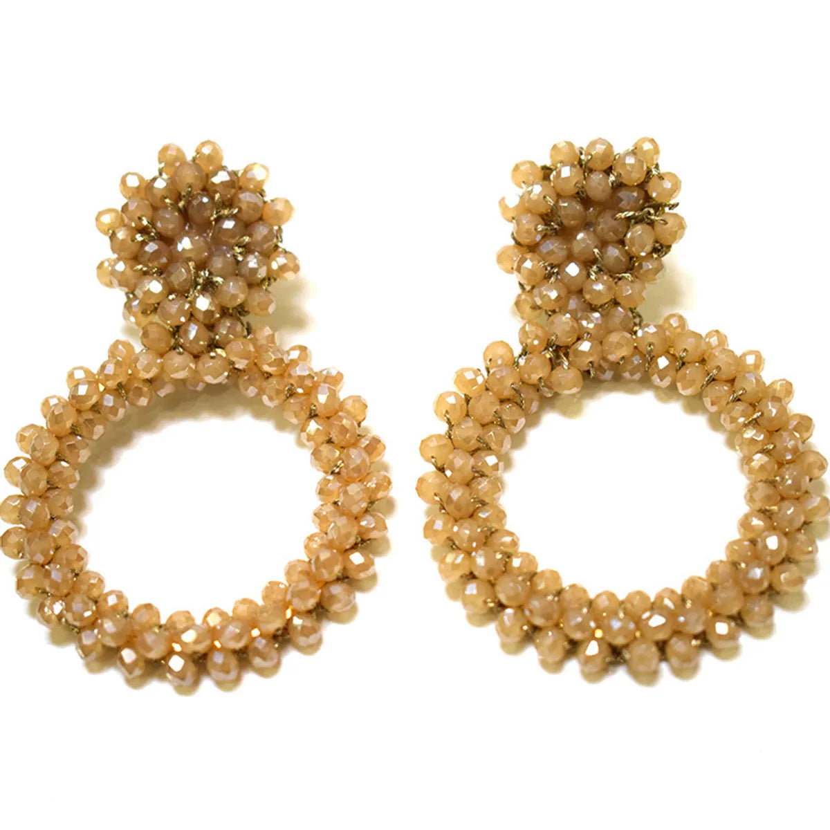 1 Pair Retro Solid Color Beaded Seed Bead Earrings