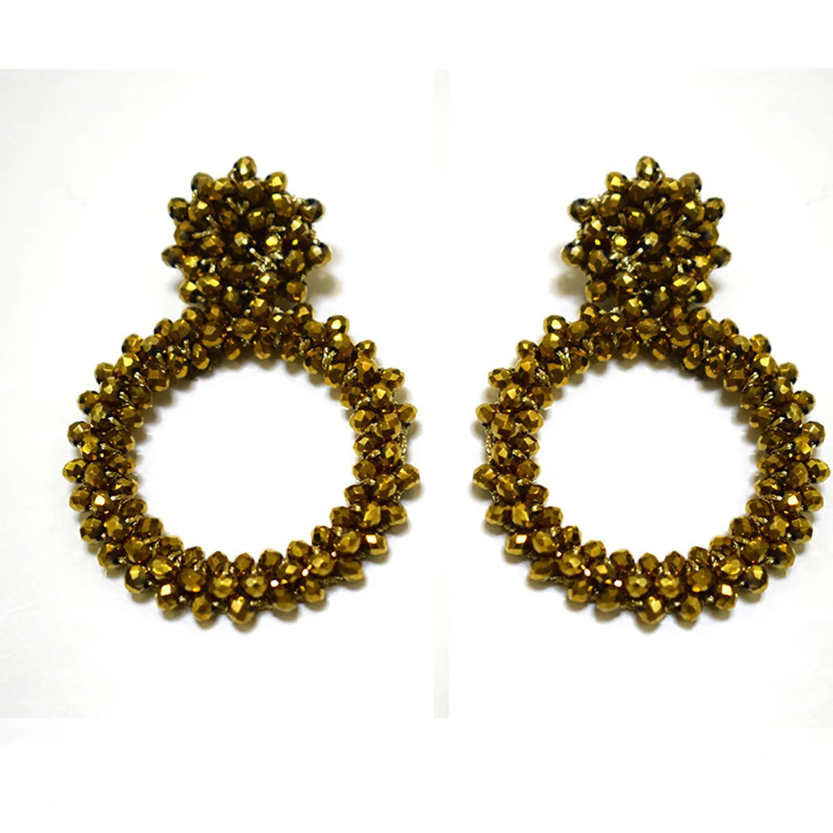 1 Pair Retro Solid Color Beaded Seed Bead Earrings