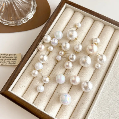 1 Pair Retro Solid Color Imitation Pearl Women'S Ear Clips Ear Studs