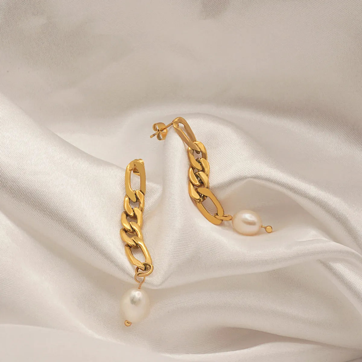 1 Pair Retro Solid Color Plating Stainless Steel Gold Plated Ear Studs