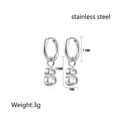 1 Pair Retro Solid Color Plating Titanium Steel Gold Plated Drop Earrings