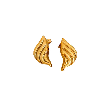 1 Pair Retro Solid Color Plating Titanium Steel Gold Plated Ear Studs