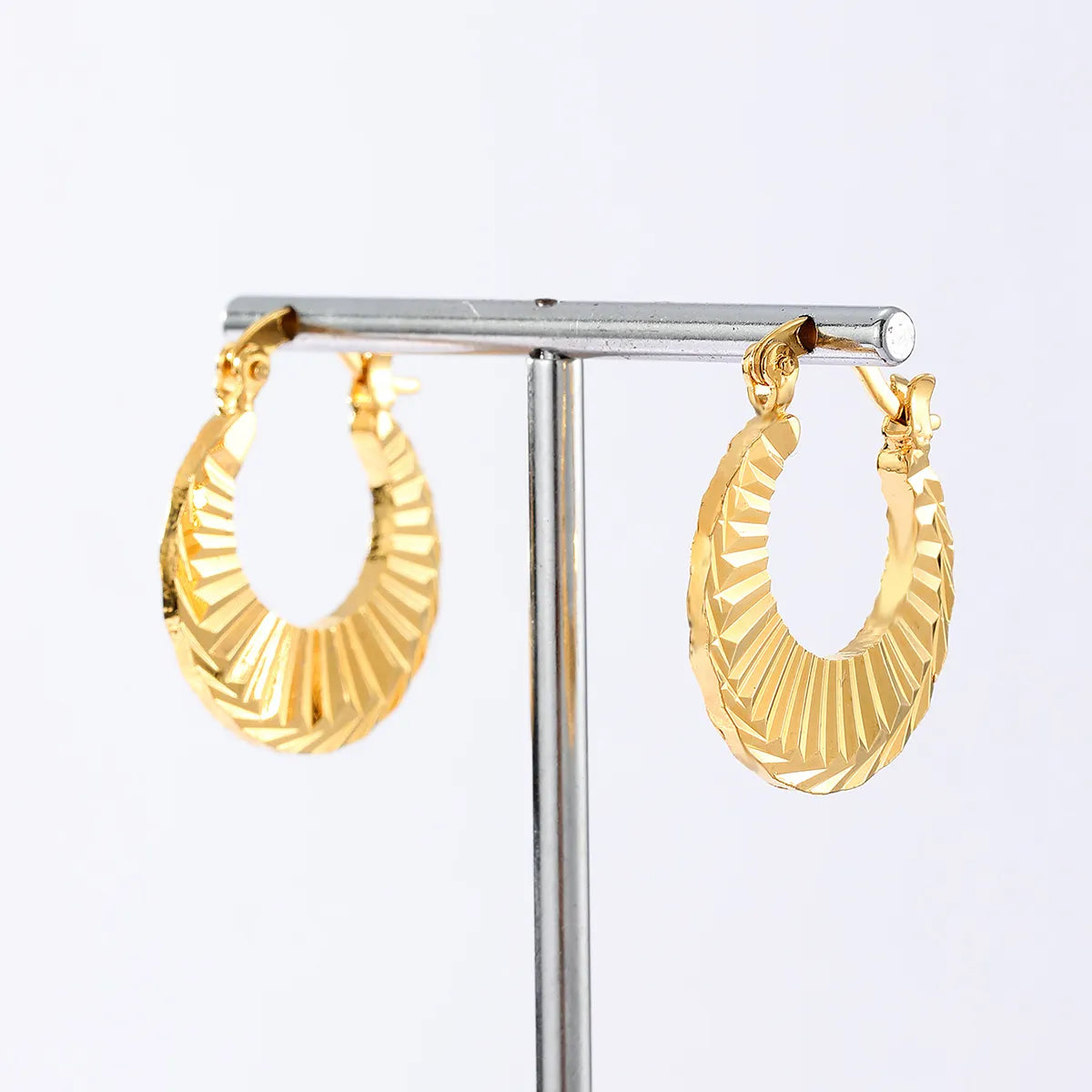 1 Pair Retro Solid Color Stainless Steel Plating Hoop Earrings