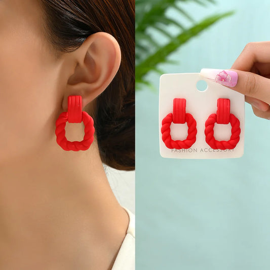 1 Pair Retro Square Arylic Women'S Earrings