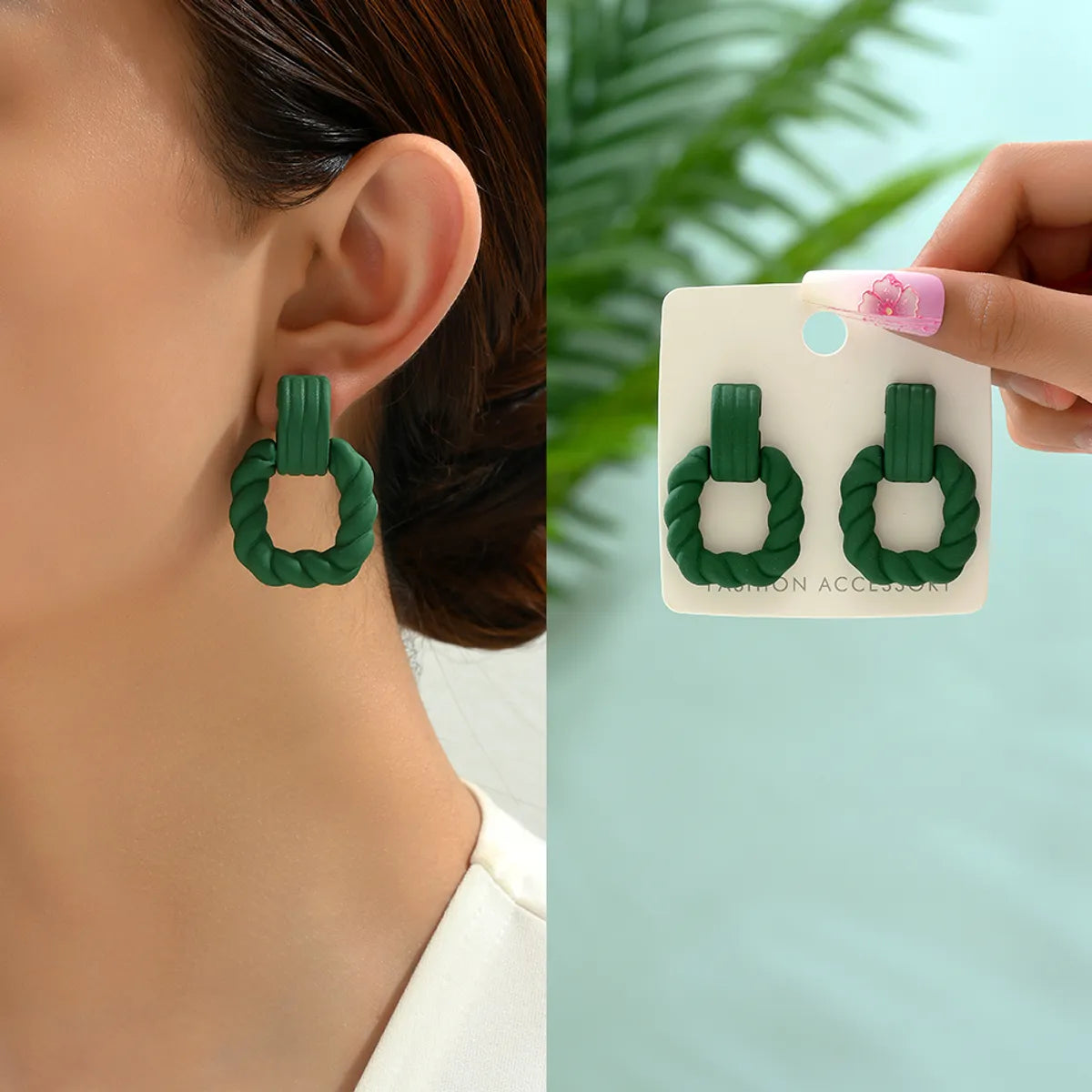 1 Pair Retro Square Arylic Women'S Earrings