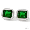 1 Pair Retro Square Plating Inlay 304 Stainless Steel Zircon 16K Gold Plated White Gold Plated Gold Plated Ear Studs