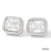 1 Pair Retro Square Plating Inlay 304 Stainless Steel Zircon 16K Gold Plated White Gold Plated Gold Plated Ear Studs