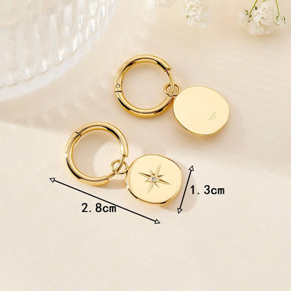 1 Pair Retro Star Plating Stainless Steel 18k Gold Plated Drop Earrings