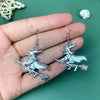 1 Pair Retro Sun Moon Metal Drop Earrings