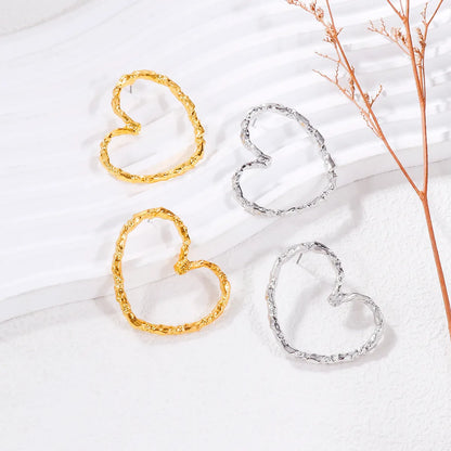 1 Pair Retro Sweet Heart Shape Alloy Ear Studs