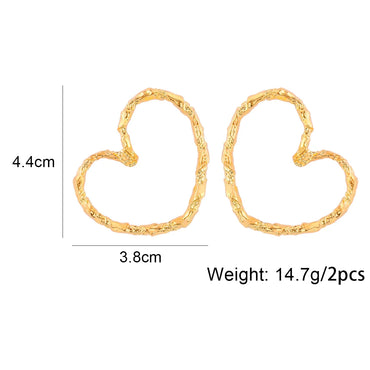 1 Pair Retro Sweet Heart Shape Alloy Ear Studs