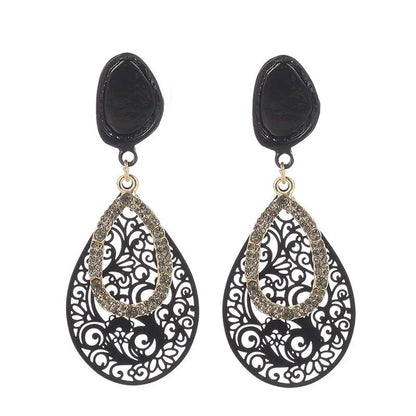 1 Pair Retro Water Droplets Alloy Hollow Out Women'S Drop Earrings