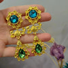 1 Pair Retro Water Droplets Flower Alloy Drop Earrings