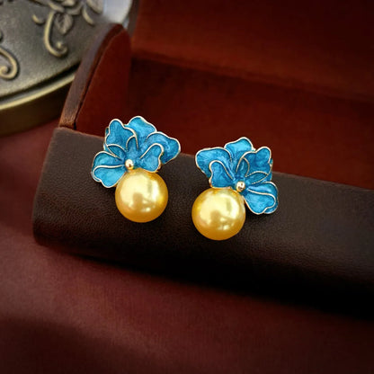 1 Pair Retro Water Droplets Inlay Alloy Gem Drop Earrings