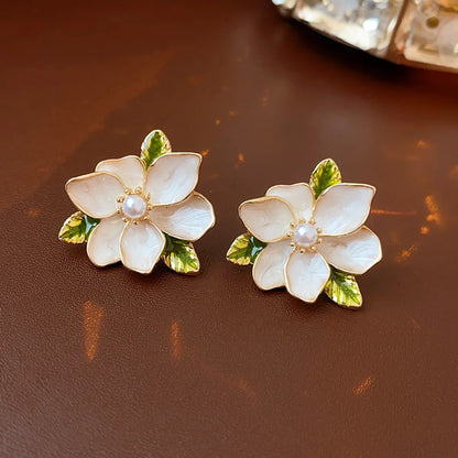 1 Pair Retro Water Droplets Inlay Alloy Gem Drop Earrings