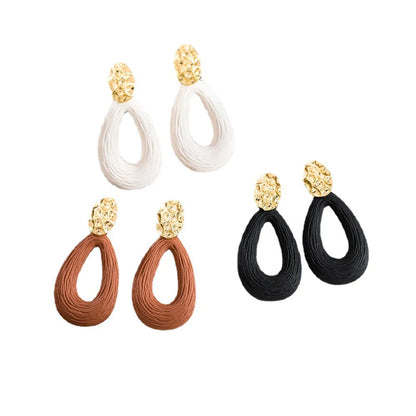 1 Pair Retro Water Droplets Plating Alloy Ear Studs