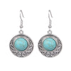 1 Pair Retro Water Droplets Plating Alloy Turquoise Drop Earrings