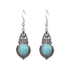 1 Pair Retro Water Droplets Plating Alloy Turquoise Drop Earrings