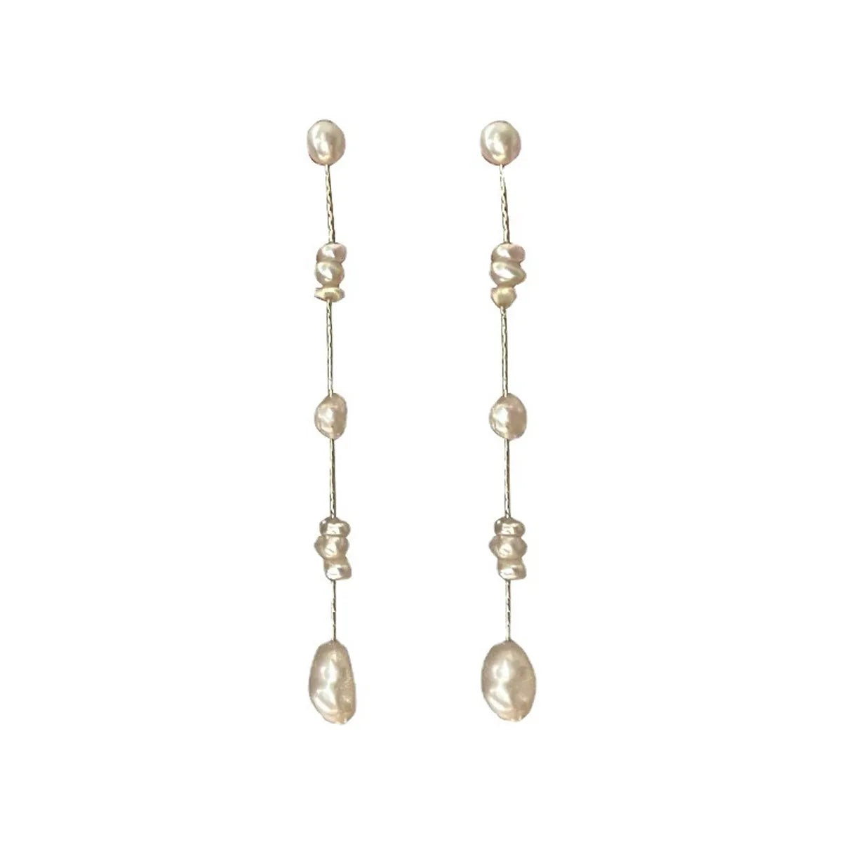 1 Pair Retro Water Droplets Plating Freshwater Pearl Drop Earrings