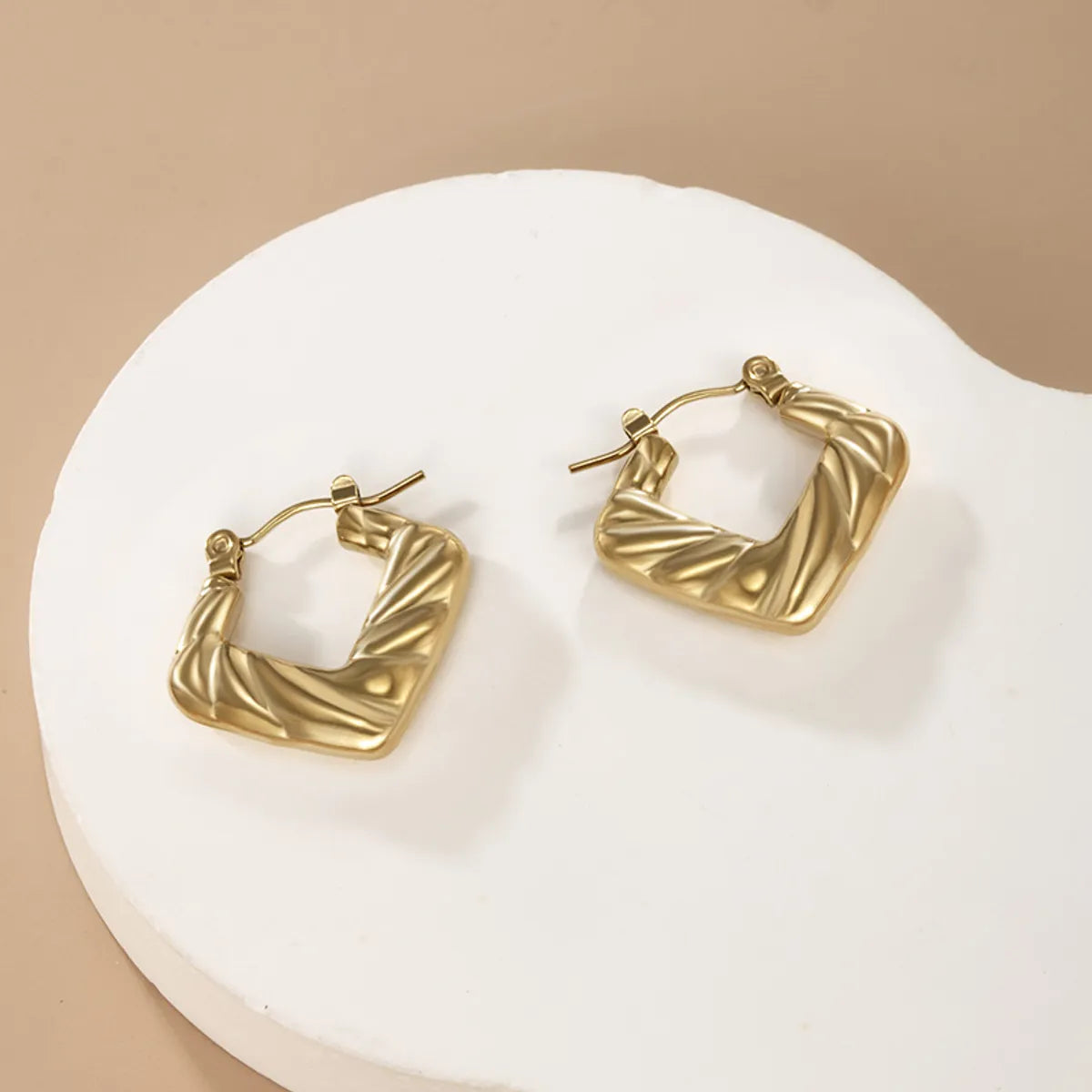 1 Pair Retro Xuping Geometric Plating Stainless Steel 14k Gold Plated Earrings