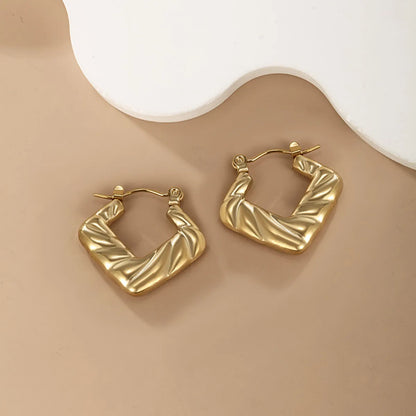 1 Pair Retro Xuping Geometric Plating Stainless Steel 14k Gold Plated Earrings