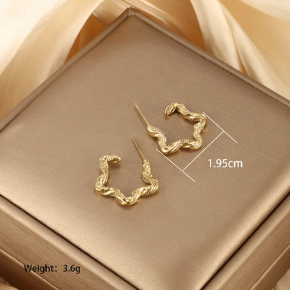 1 Pair Retro Xuping Geometric Star Leaves Plating Stainless Steel 14k Gold Plated Ear Studs