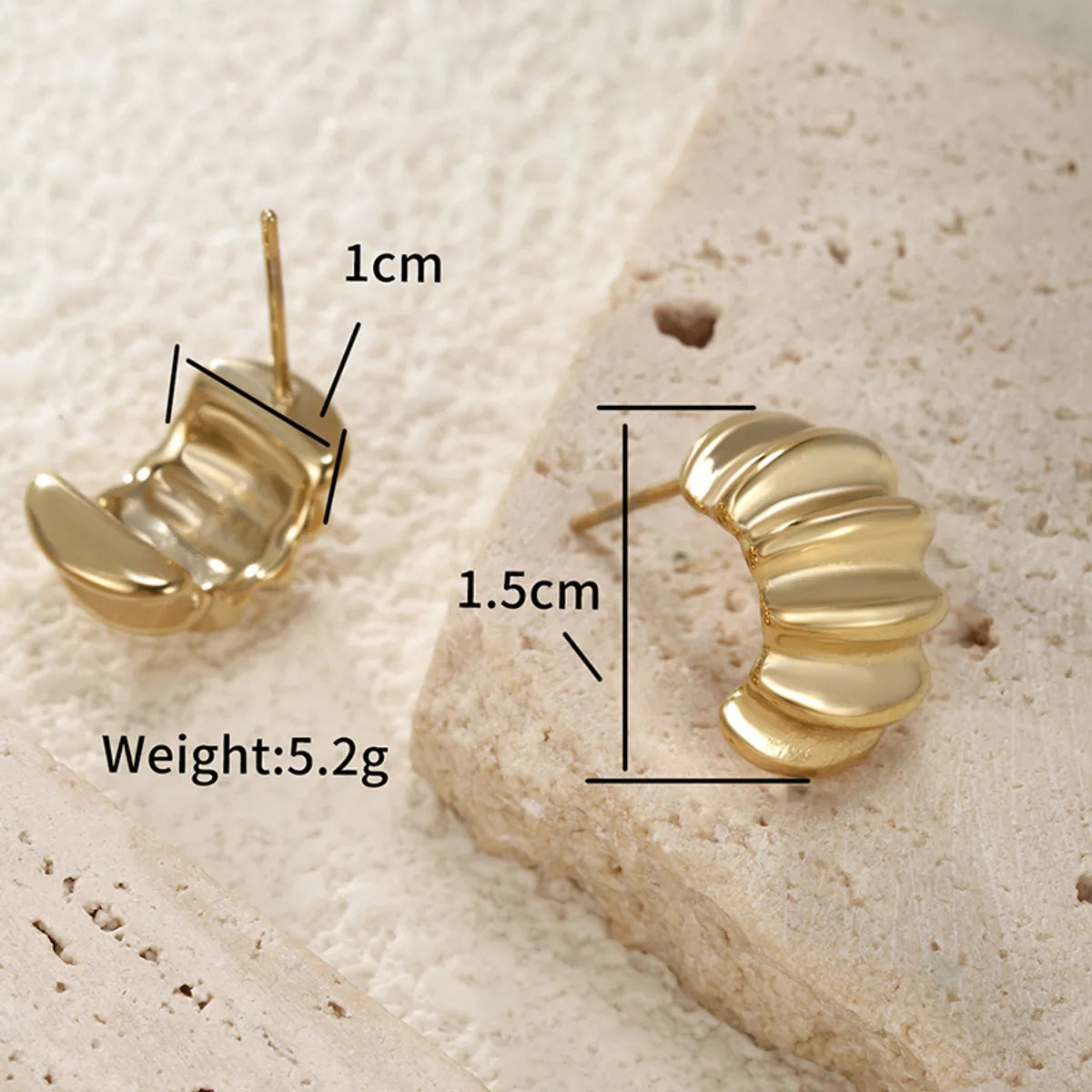 1 Pair Retro XUPING Simple Style Geometric Stainless Steel 14K Gold Plated Ear Studs