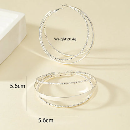 1 Pair Rock Romantic Classic Style Circle Layered Plating Alloy Ferroalloy 14k Gold Plated Hoop Earrings