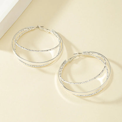 1 Pair Rock Romantic Classic Style Circle Layered Plating Alloy Ferroalloy 14k Gold Plated Hoop Earrings